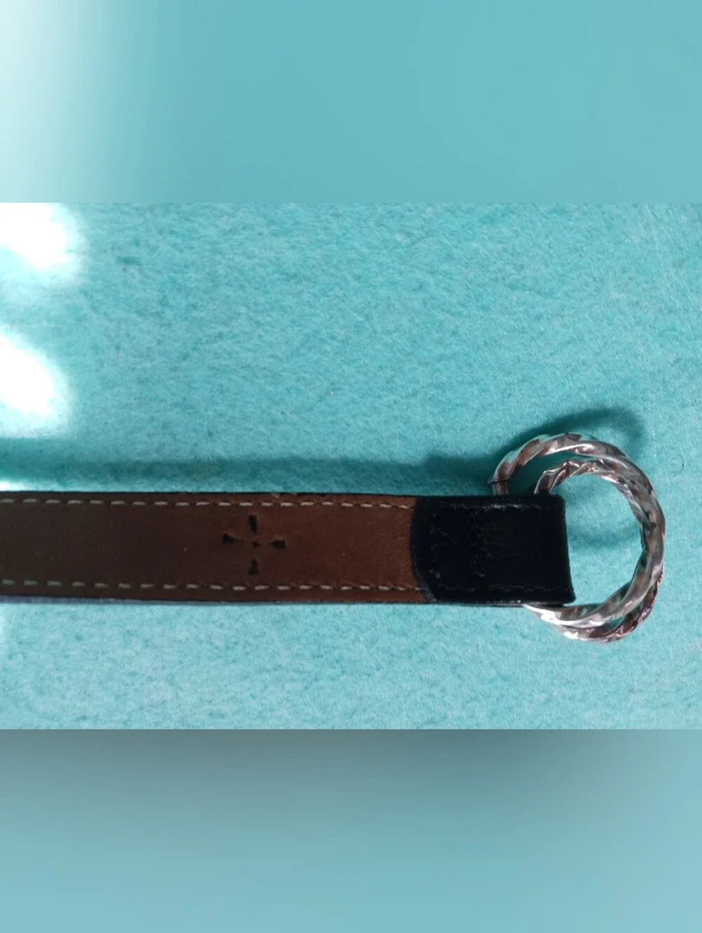 Brighton 2 Tone Leather Belt Brown Tan &  Silver Tone Buckle Loop 44in Excellent